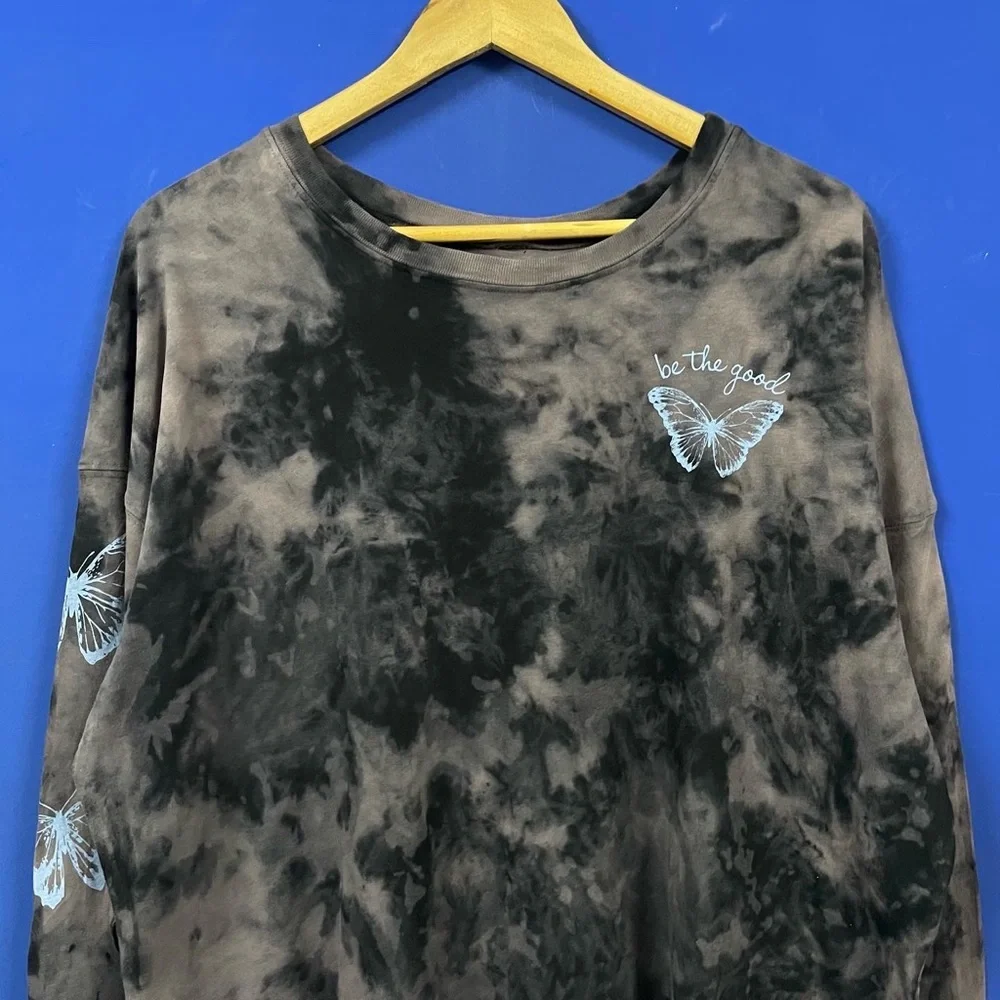 BLACK & BROWN TIE DYE WITH BUTTERFLY 🦋 GRAPHIC T-SHIRT FOR MEN’S AND WOM… - Picture 2 of 6